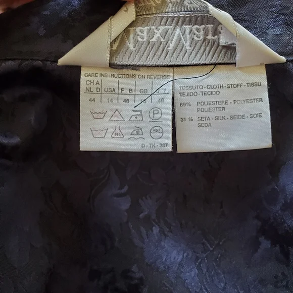 MaxMara Blue Floral Silk Blend Button Down Mandarin Collar Sleeveless Dress 14 - Picture 5 of 7